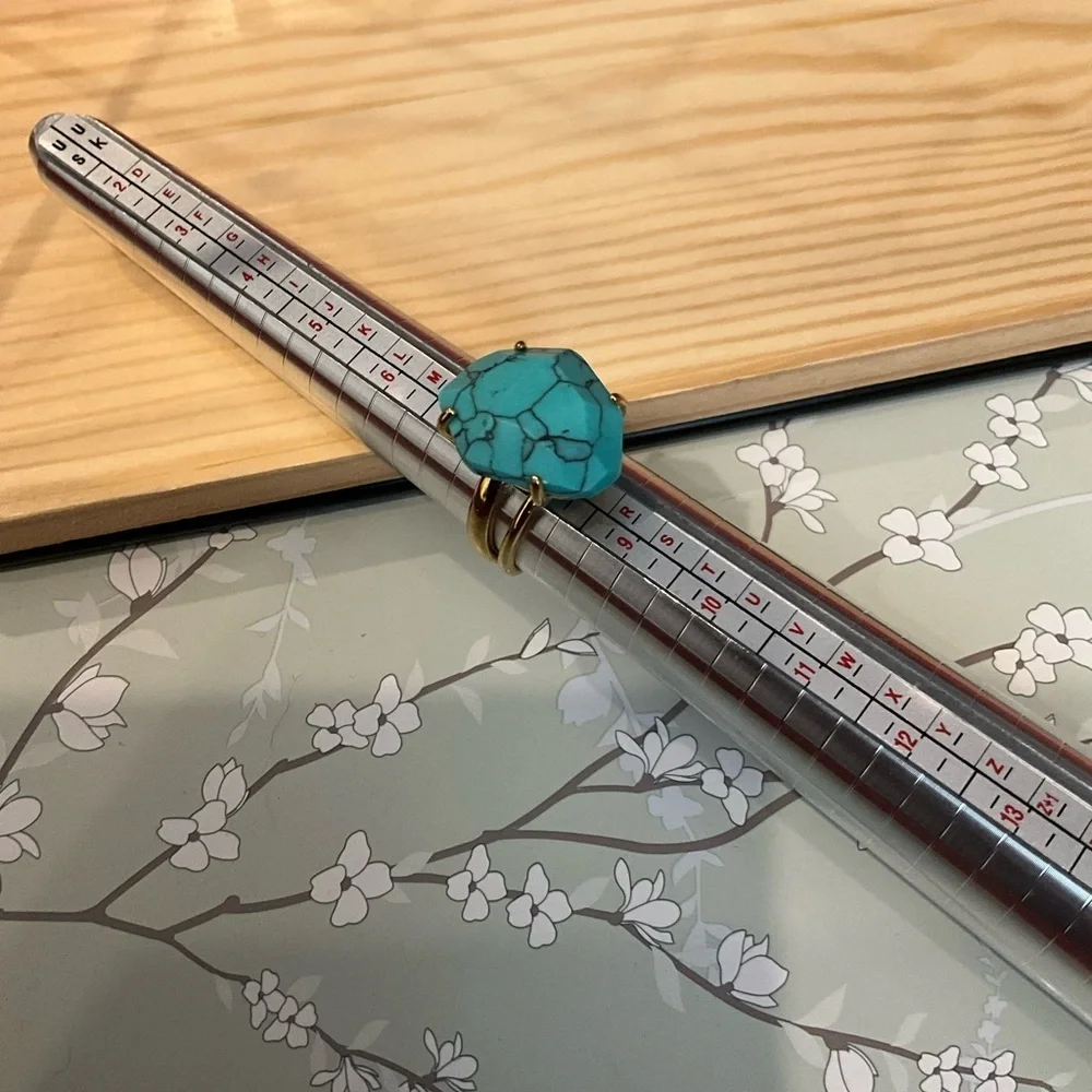 ❄️ Plunder | Turquoise Stone Gold Ring Size 8